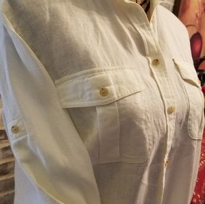 Ralph Lauren Linen Shirt Blouse Womens M
